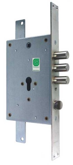 Корпус врезного замка с защёлкой ЗВ 22.12 Т с тягами /123:129/