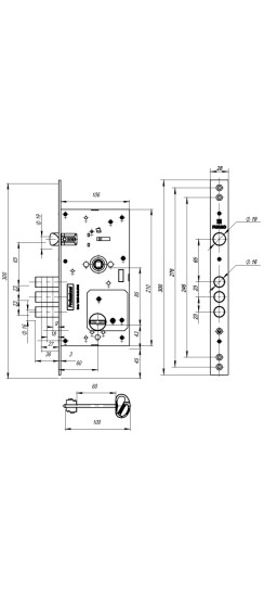 Замок врезной сувальдный MDV25/S-60.85.3R16 4key