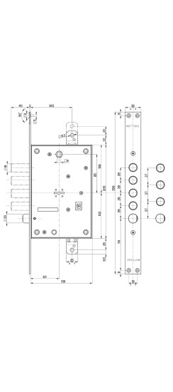 Замок врезной сувальдный с защёлкой 52.771, ключ 60 мм, без накл.