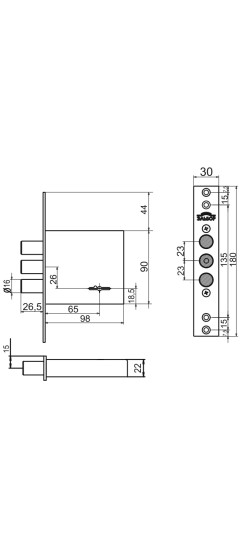 Замок врезной сувальдный Лазурит 1.02.07, 5 кл. /39274/