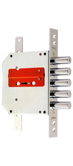 Замок врезной сувальдный ЗВ8-6 ЛК5Т/15 с тягами (лев.) , 5 кл. /72221/