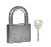 Замок навесной PL-WEATHER-1560 Nickel 4 fin key ( PL-15-60) диск. /блистер