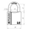 Замок навесной PL-PROTEC-3038 3key (PL-3038) англ. /блистер