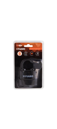 Замок навесной PL-WEATHER-3660 LS 3key BLACK удл. дужка, англ. /блистер