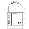Замок навесной PL-PROTEC-3063 3key (PL-3063) англ. /блистер
