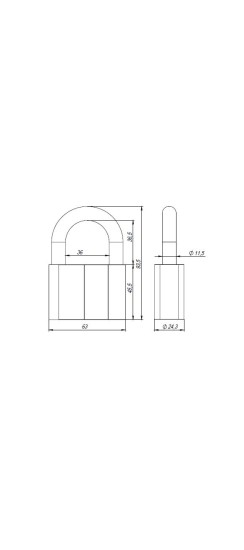Замок навесной PD-4070 (PD-40-70) 3 fin key /коробка