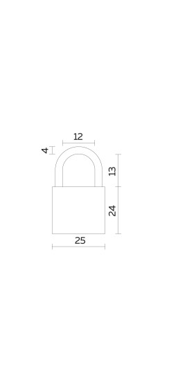 Замок навесной PL-UNI-0125 (PL-01-25) 2key англ. /блистер