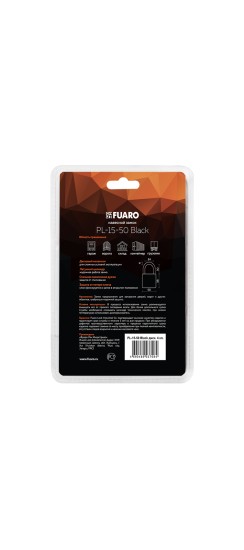 Замок навесной PL-WEATHER-1550 Black 4 fin key ( PL-15-50) диск. /блистер