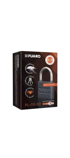 Замок навесной PL-UNI-0350 3key (PL-03-50) англ. /блистер