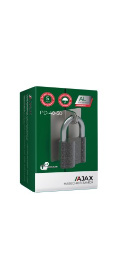 Замок навесной PD-4050 (PD-40-50) 3 fin key /коробка