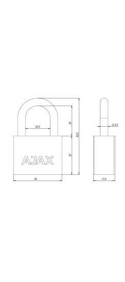 Замок навесной PD-3040 (PD-30-40) 3 fin key /блистер