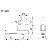 Замок навесной PL-WEATHER-3660 3key (PL-3660), англ. /блистер