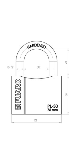 Замок навесной PL-PROTEC-3075 3key (PL-3075) англ. /блистер