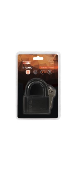 Замок навесной PL-WEATHER-1570 Black 4 fin key ( PL-15-70) диск. /блистер