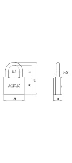 Замок навесной PD-0138 (PD-01-38) 3 key англ.