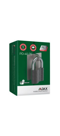 Замок навесной PD-4070 (PD-40-70) 3 fin key /коробка