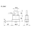 Замок навесной PL-WEATHER-3640 3key (PL-3640) англ. /блистер