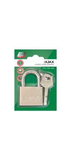 Замок навесной PD-3040 (PD-30-40) 3 fin key /блистер