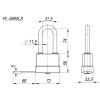 Замок навесной PL-WEATHER-3660 LS 3key (PL-3660 LS) удл. дужка, англ. /блистер