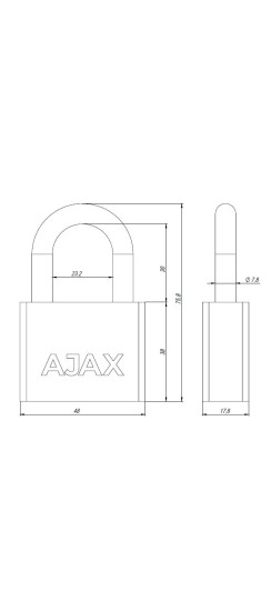 Замок навесной PD-3050 (PD-30-50) 3 fin key /блистер