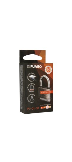 Замок навесной PL-UNI-0138 (PL-01-38) 3key англ. /блистер