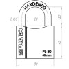 Замок навесной PL-PROTEC-3050 3key (PL-3050) англ. /блистер