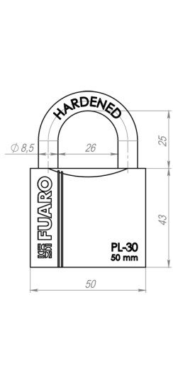Замок навесной PL-PROTEC-3050 3key (PL-3050) англ. /блистер