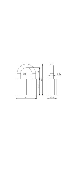 Замок навесной PD-4060 (PD-40-60) 3 fin key /коробка