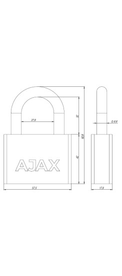 Замок навесной PD-3060 (PD-30-60) 3 fin key /блистер