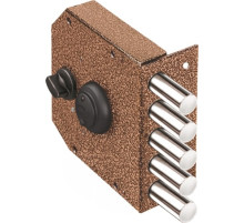 Замок накладной Гранит 1.06.61.МА никель, сув., 4 риг., задв. с защ. шторкой, медный антик /22624/