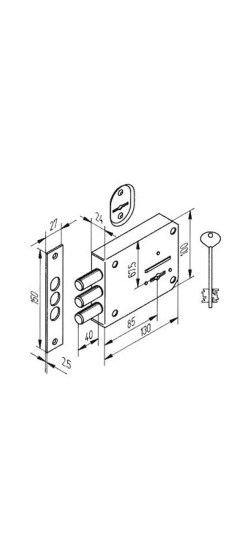 Замок накладной сувальдный 115.11.033, 3 кл.
