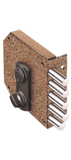 Замок накладной сувальдный с задвижкой Базальт 1.05.61.МА (медный антик), 5 кл. /13919/