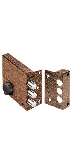 Замок накладной сувальдный Кремень 1.04.52.КМА (медный антик)