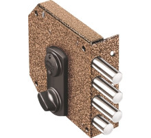 Замок накладной сувальдный с задвижкой Базальт 1.05.59.МА (медный антик), 5 кл. /32780/