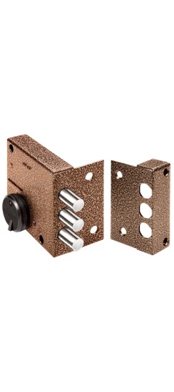 Замок накладной сувальдный Кремень 1.04.51.МА (медный антик), дл. ключ