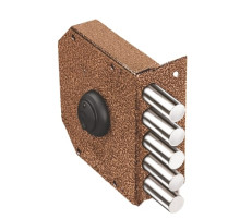 Замок накладной Гранит 1.06.51.КМА никель, сув., 5 риг., зап. коробка, медный антик / 07340/