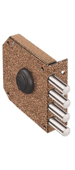 Замок накладной Базальт 1.05.51.МА никель, сув., 4 риг., медный антик /32759/