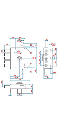 Замок накладной Гранит 1.06.51.МА никель, сув., 5 риг. /00423/
