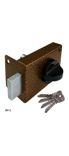 Замок накладной цилиндровый ЗН1 бронза