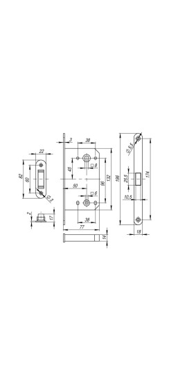 Защелка врезная MAGNM96WC-50 (M96WC-50) SSG сатинированное золото