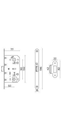 Защелка врезная METLM90-50 WH белый