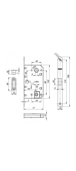 Защелка врезная магнитная ML96WC-50/BL GR (графит) блистер