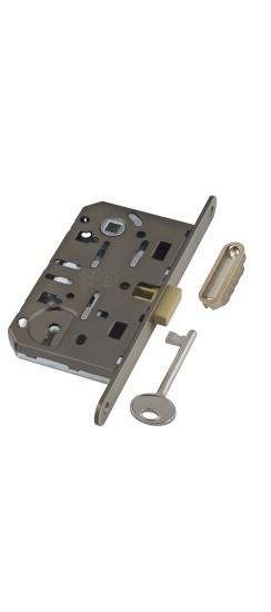 B06101.50.12.640 Корпус врезного замка под ключ (ант. бр.) MEDIANA POLARIS с отв. пл. (скин)