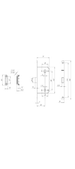 Защелка врезная MAGNM96WC-50 (M96WC-50) BL черный