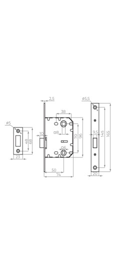 Защелка врезная MAGNLN72-50 CP хром