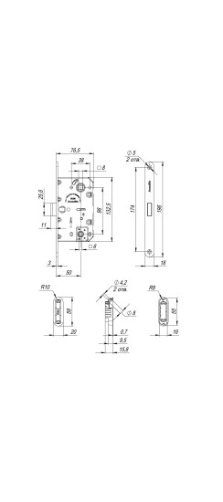 Магнитная защелка WC с ответной планкой GRAVITY G01.196.50.96 BL черный