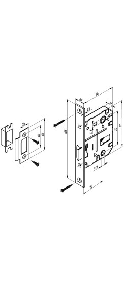 Защелка врезная METL72-50 ( L72-50) GR графит