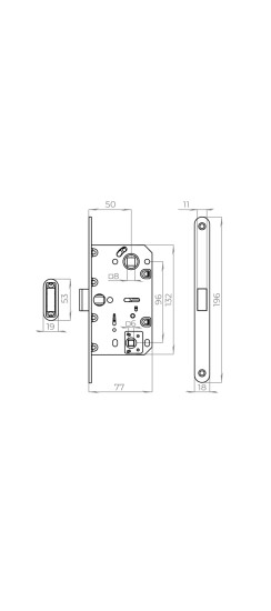 Защелка врезная MAGNLN96WC-50 (LN96WC-50) BL черный