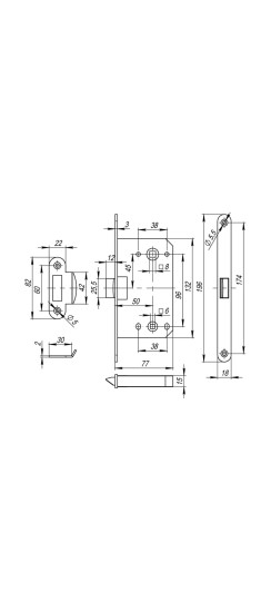 Защелка PLASTP96WC-50 (P96WC-50) SSC сатинированный хром