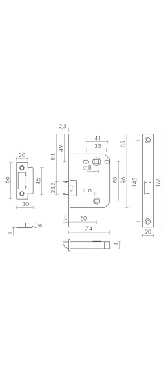 Защелка врезная PLASTP72-50 (P72-50) BL черный